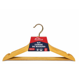 CABIDE DE MADEIRA C/3PÇS MR410